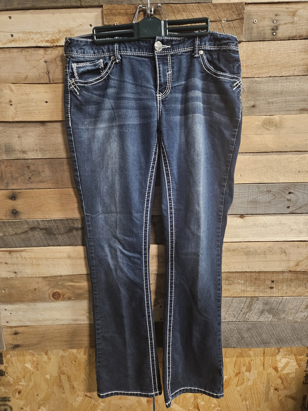 Maurice'sWomen's Dark Blue Bootcut Jeans with Contrast Stitching